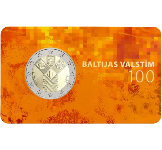Latvia 2 euroa BU 2018 - Baltian 100 vuotta itsenäisyyttä  
