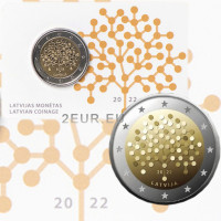 Latvia 2 euroa BU 2022 - Talouslukutaito - 100 Years Bank of Latvia 