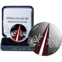 Latvia 5 euron hopea proof 2019 - Taistelu vapaudesta (1918-1920)