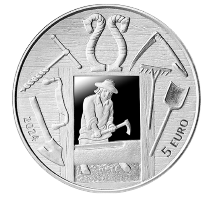 Latvia 5 euron hopea proof 2024 - Aikojen yli