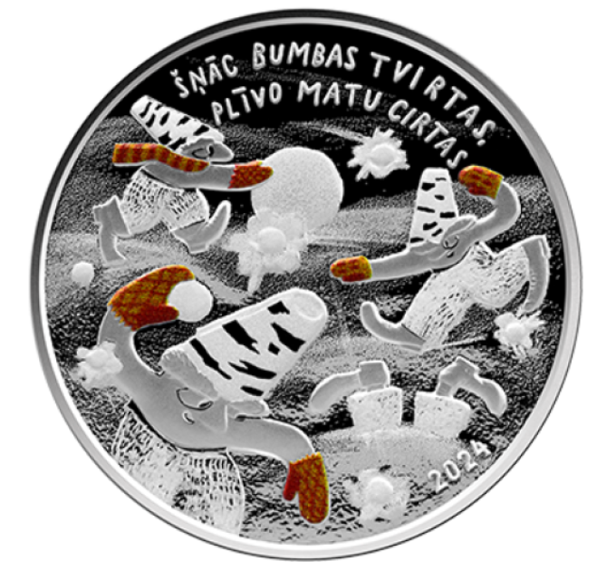 Latvia 5 euron hopea proof 2024 - Lapsuuden ilo