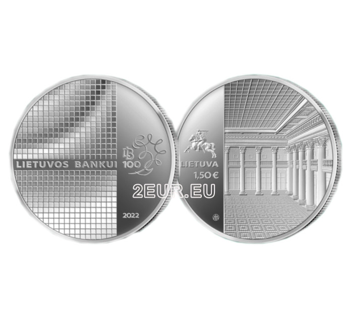 Liettua 1,5 euroa UNC 2022 - Liettuan keskuspankin 100-vuotisjuhla
