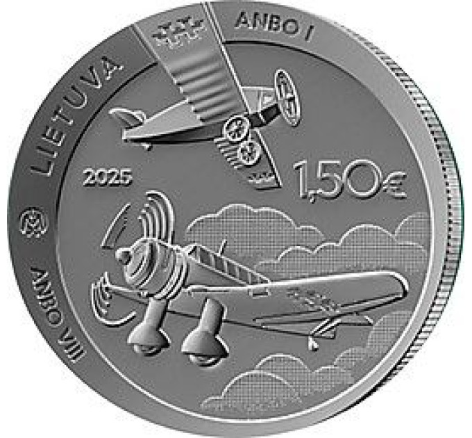 Liettua 1,5 euroa UNC 2025 - ANBO-lentokone - 100 vuotta