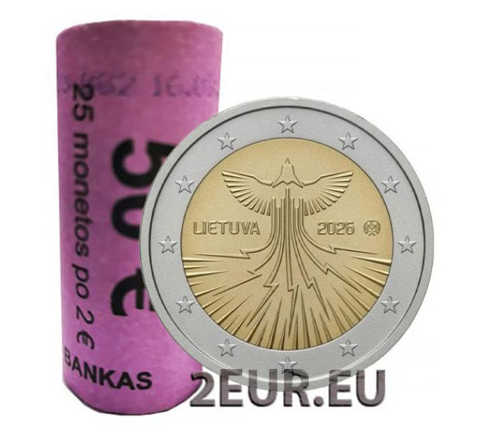 Liettua 2 euroa UNC rullaa 2026 - Liettuan energiariippumattomuus