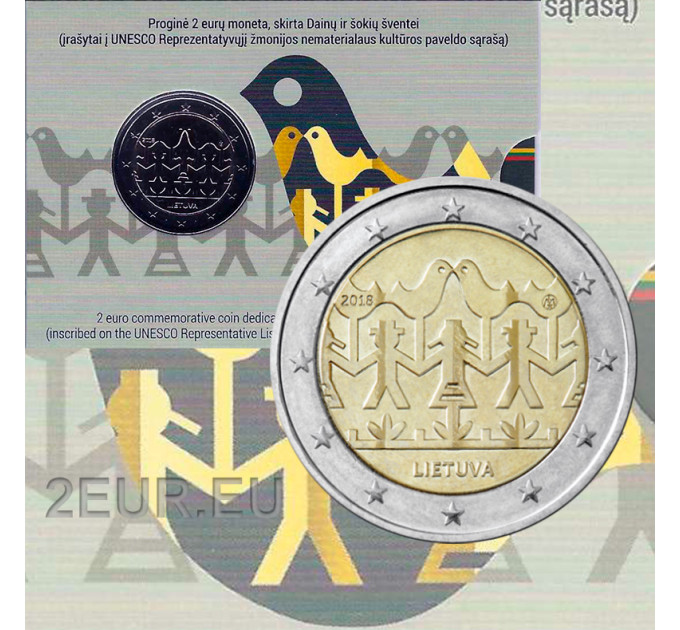 Liettua 2 euroa BU 2018 - Laulu- ja tanssijuhla  
