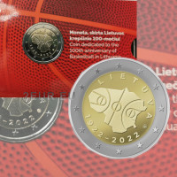Liettua 2 euroa BU 2022 - 100 vuotta koripalloa Liettuassa 