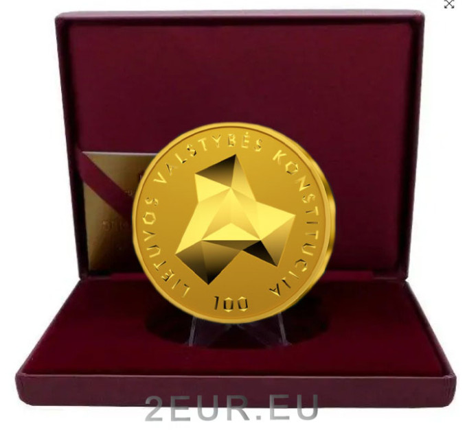 Liettua 50 euro kulta proof 2022 - Liettuan keskuspankin 100 vuotta