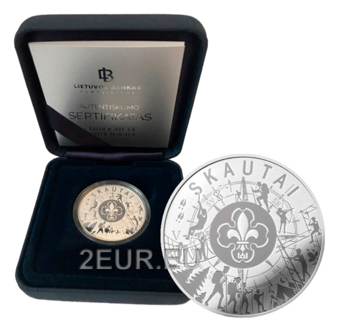 Liettua 5 euron hopea proof 2019 - Partiolaiset