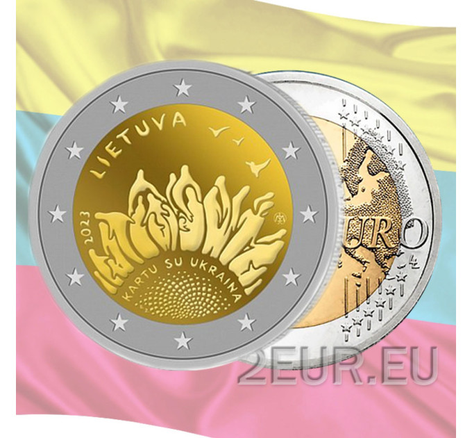Liettua 2 euroa UNC 2023 - Yhdessä Ukrainan kanssa