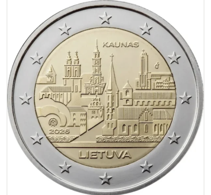 Liettua 2 euroa UNC 2026 - KAUNAS