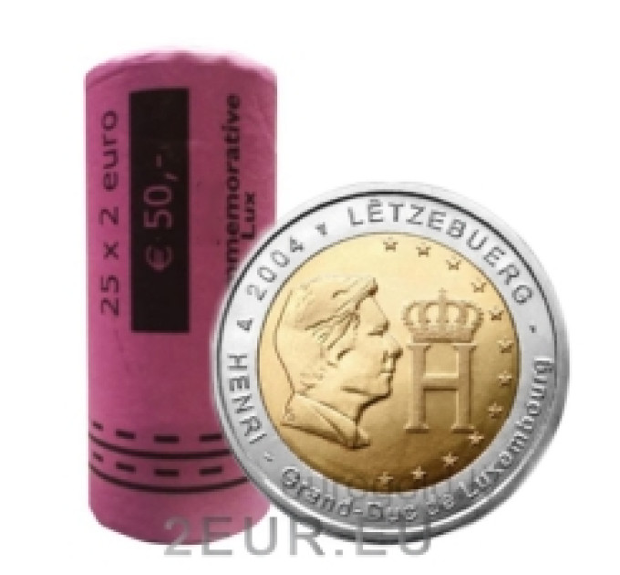 Luxemburg 2 euroa UNC rullaa 2004 - Suurherttua Henri