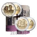 Luxemburg 2 euroa UNC rullaa 2021 - Suurherttua Henrin ja suurherttuatar Maria Teresan 40-vuotis hääpäivä
