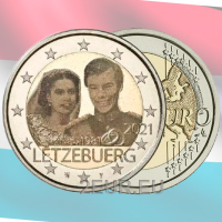 Luxemburg 2 euroa UNC 2021 - Suurherttuatar Maria Teresan 40. hääpäivä suurherttua Henryn kanssa
