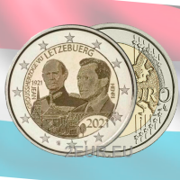 Luxemburg 2 euroa UNC 2021 - 100 vuotta suurherttua Jeanin syntymästä kuva