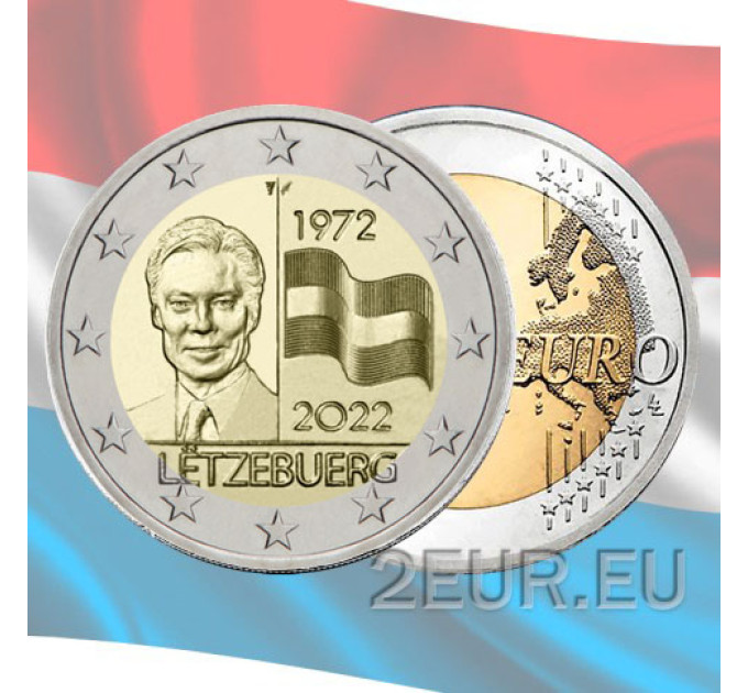 Luxemburg 2 euroa UNC 2022 - 50 vuotta Luxemburgin lippua