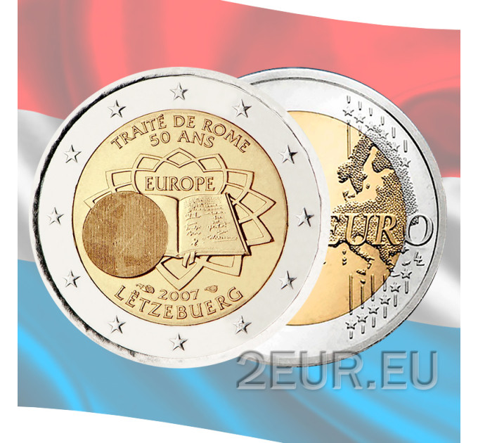 Luxemburg 2 euroa UNC 2007 - 50 vuotta Rooman sopimus
