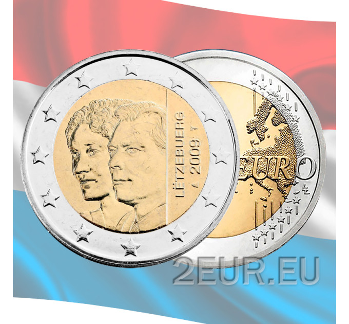 Luxemburg 2 euroa UNC 2009 - 90 vuotta siitä, kun suurherttuatar Charlotte nousi valtaistuimelle