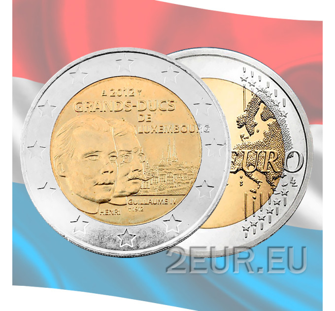 Luxemburg 2 euroa UNC 2012 - 100 vuotta suurherttua Guillaume IV:n kuolemasta
