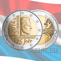 Luxemburg 2 euroa UNC 2014 - Luxemburgin suurherttuakunnan itsenäisyyden 175 vuotta