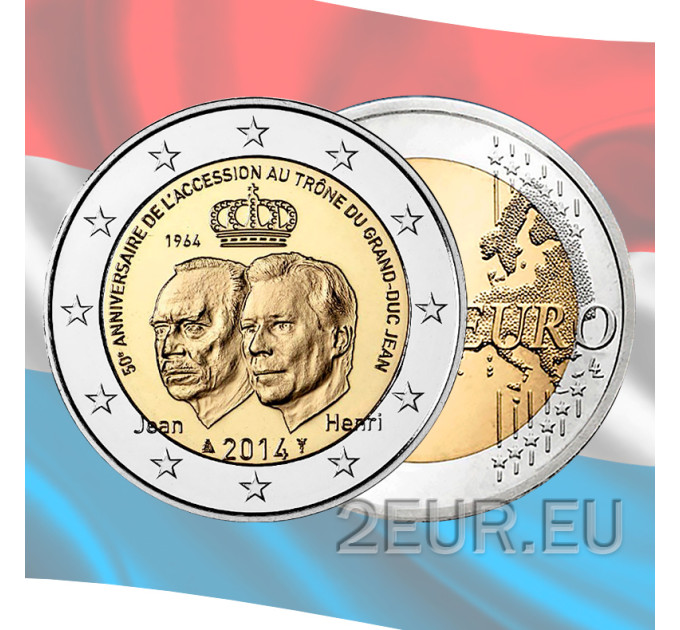 Luxemburg 2 euroa UNC 2014 - 50 vuotta suurherttua Jeanin valtaistuimelle liittymisestä