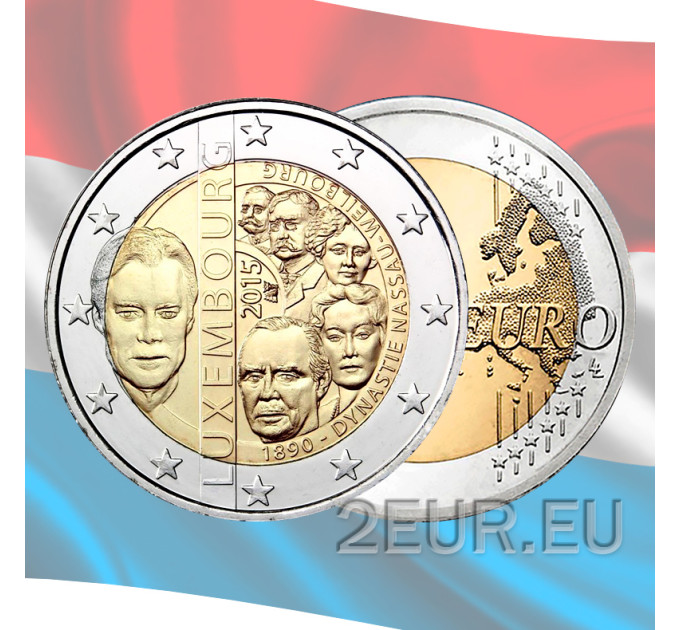 Luxemburg 2 euroa UNC 2015 - Nassau-Weilburgin talon 125 vuotta