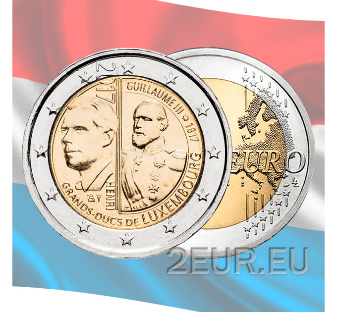 Luxemburg 2 euroa UNC 2017 - 200 vuotta suurherttua William III:n syntymästä