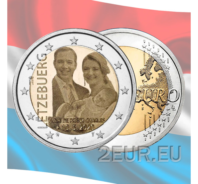 Luxemburg 2 euroa UNC 2020 - Prinssi Charlesin syntymä kuva