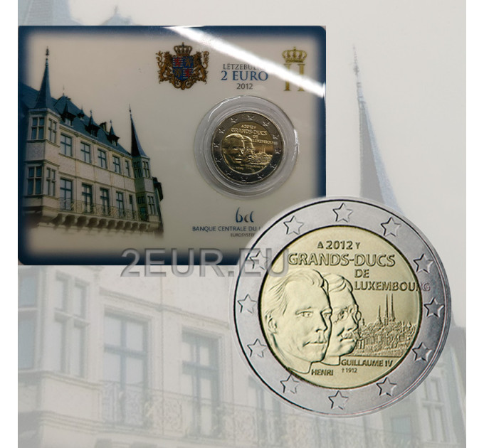 Luxemburg 2 euroa BU 2012 - 100 vuotta suurherttua Guillaume IV:n kuolemasta
