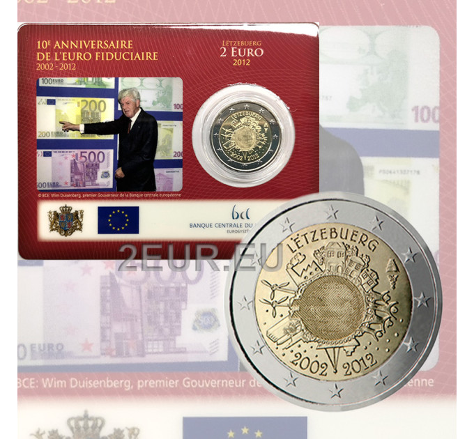 Luxemburg 2 euroa BU 2012 - 10 vuotta Euro Cash