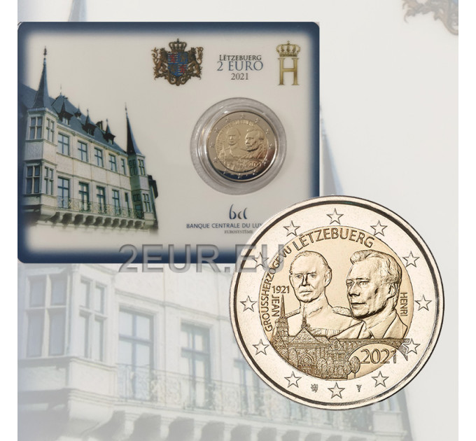 Luxemburg 2 euroa BU 2021 - 100 vuotta suurherttua Jeanin syntymästä