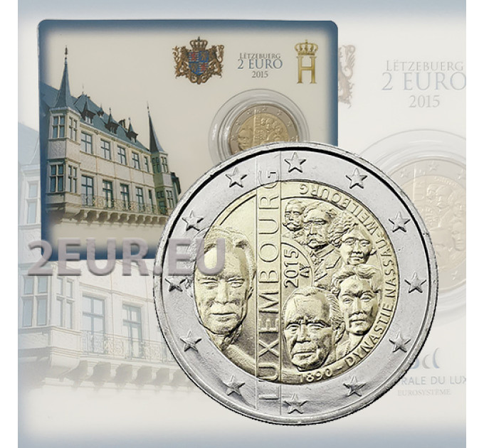 Luxemburg 2 euroa BU 2015 - 125 vuotta Nassau-Weilburgin talosta