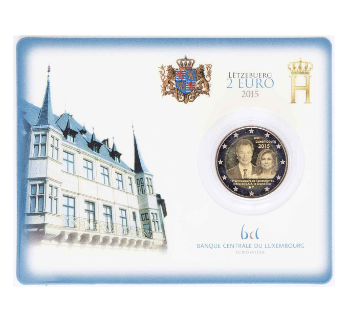Luxemburg 2 euroa BU 2015 - Hänen kuninkaallinen korkeutensa suuriruhtinas valtaistuimelle nousun 15. vuosipäivä