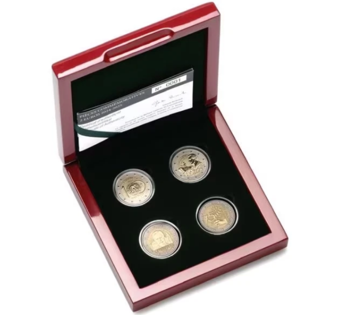 Luxemburgin 2 euron Proof-kolikko 2024-2025 + Eurokolikot 2025