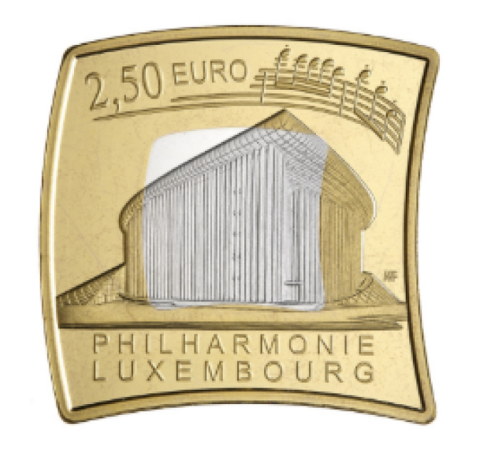Luxemburg 2,5 euron hopea PROOF 2025 - Luxemburgin filharmonikko