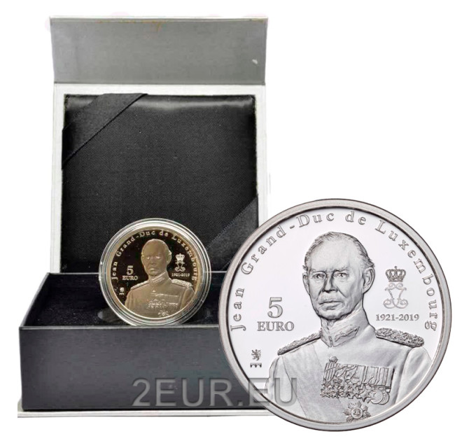  Luxemburg 5 euron hopea BU 2019 - Grand Duke Jean