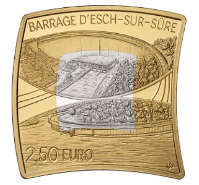 Luxemburg 2,5 euron hopea PROOF 2024 - ESCH-SUR-SURE DAM