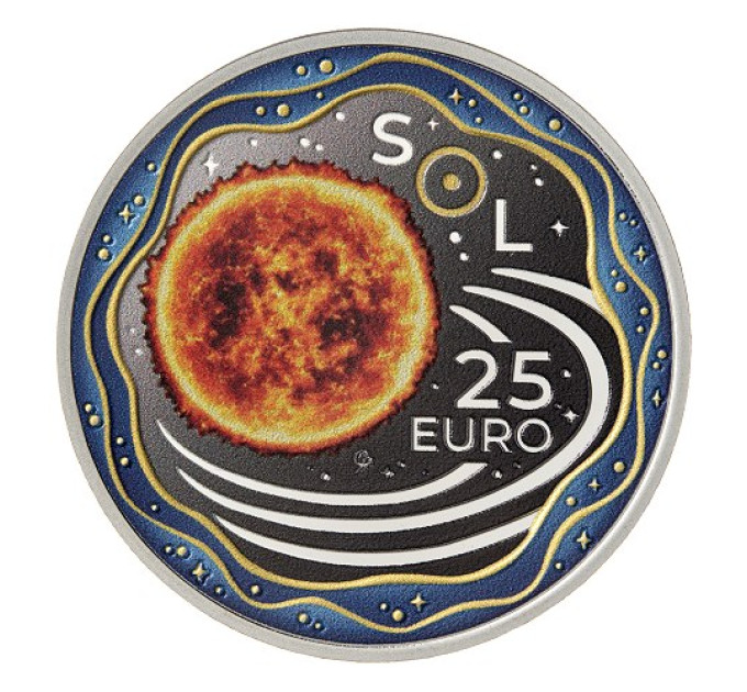 Luxemburg 25 euron hopea BU 2025 - Aurinkokunta - Aurinko
