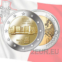 Malta 2 euroa UNC rullaa 2021 - Tarxienin temppeli