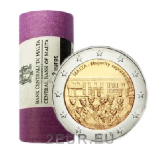 Malta 2 euroa UNC rullaa 2012 - 1887 enemmistön edustusto