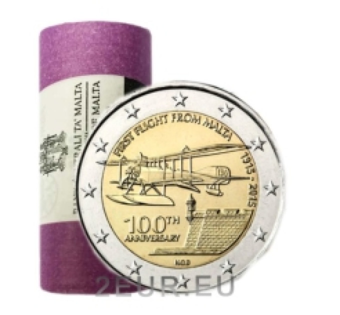 Malta 2 euroa UNC rullaa 2015 - Maltan ensimmäinen lento