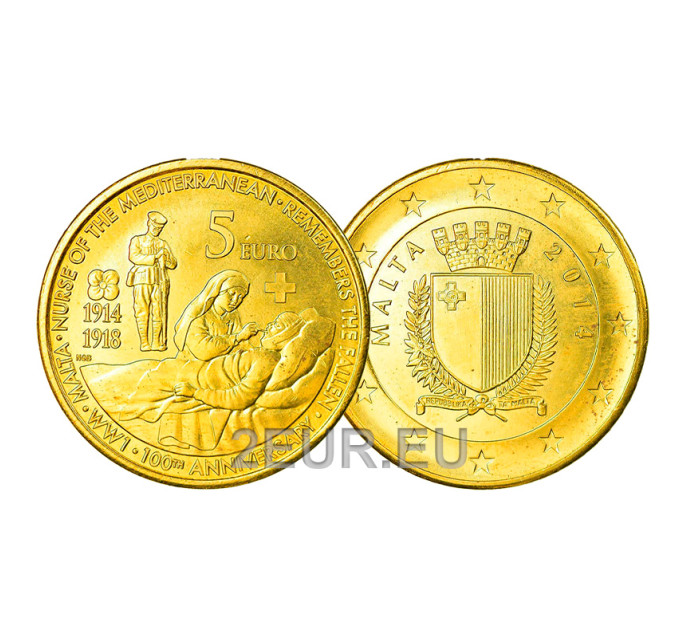 Malta 5 euroa UNC 2014 - Ensimmäisen maailmansodan satavuotisjuhla