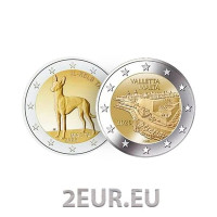 Malta 2 euroa 2026 UNC - Faaraonkoira + Valletta