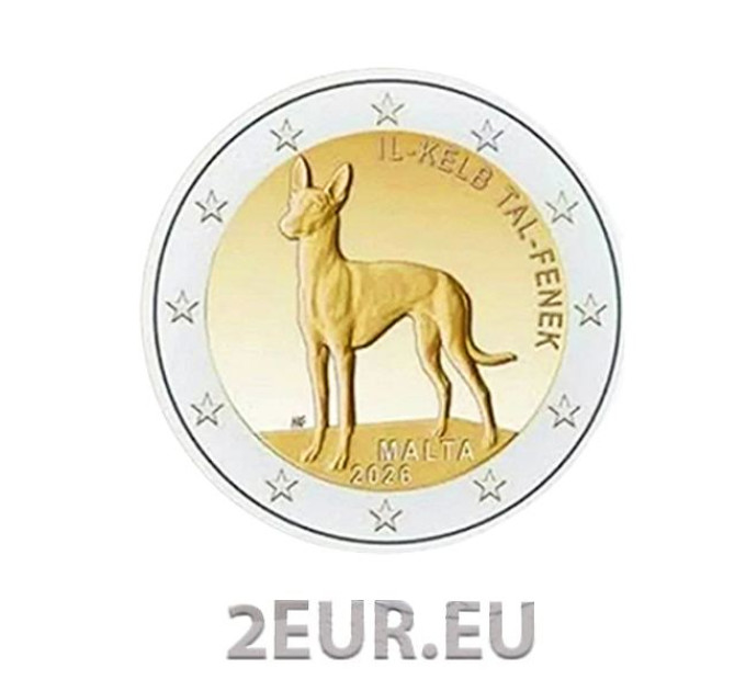 Malta 2 euroa 2026 UNC - Faaraonkoira