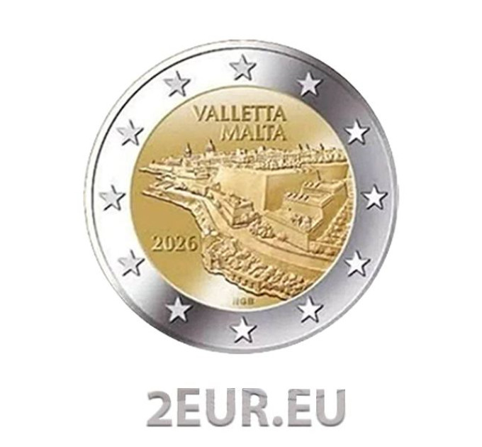 Malta 2 euroa 2026 UNC - Valletta