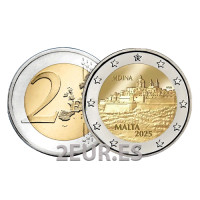 Malta 2 euroa UNC 2025 - Mdinan historiallinen kaupunki