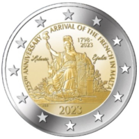 Malta 2 euroa UNC 2023 - 225 vuotta ranskalaisten saapumisesta Maltalle - Napoleon Bonaparte