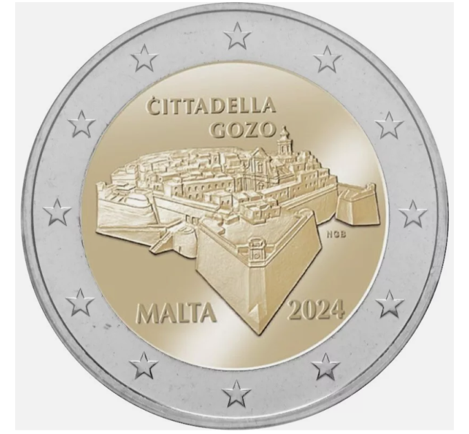 Malta 2 euroa UNC 2024 - Gozon linnoitus
