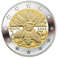 Malta 2 euroa UNC 2024 - Maltalainen mehiläinen