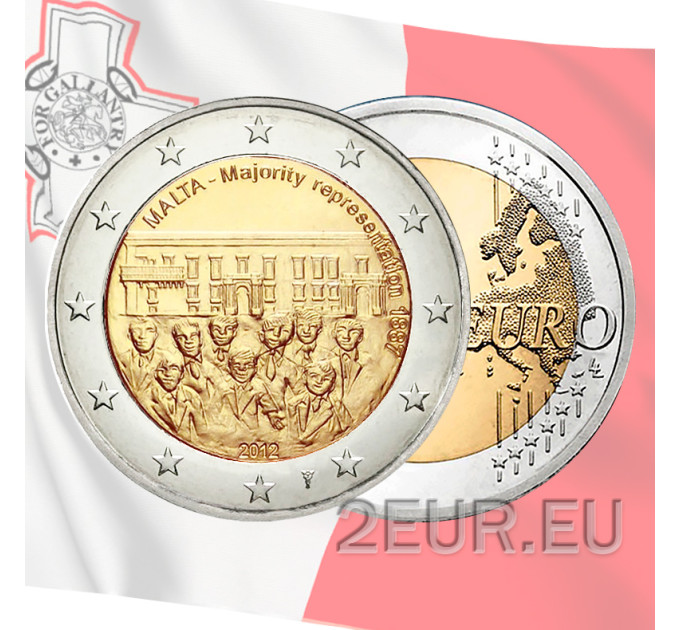 Malta 2 euroa UNC 2012 - Enemmistön edustusto 1887