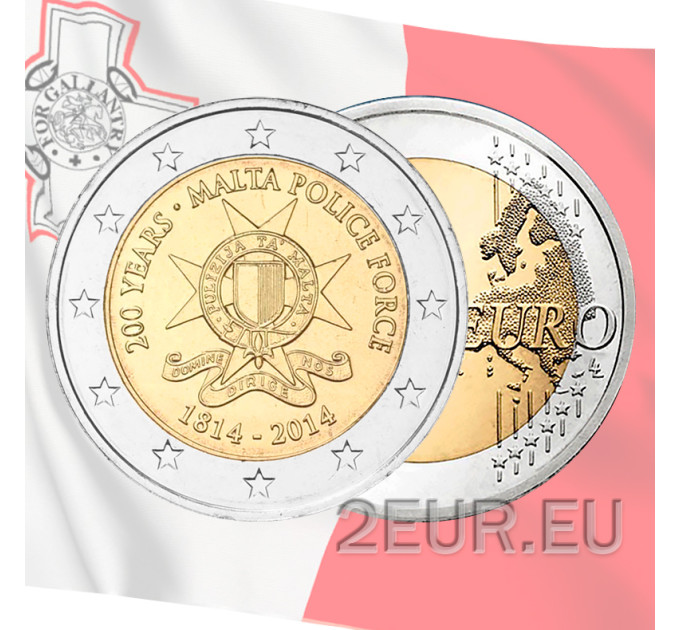 Malta 2 euroa UNC 2014 - Maltan poliisivoimien kaksisatavuotisjuhla